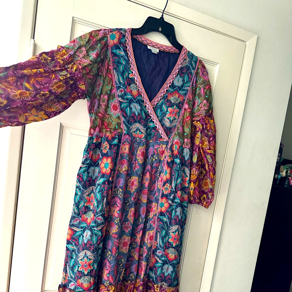 Sundance Multicolor Floral Long Sleeve Dress